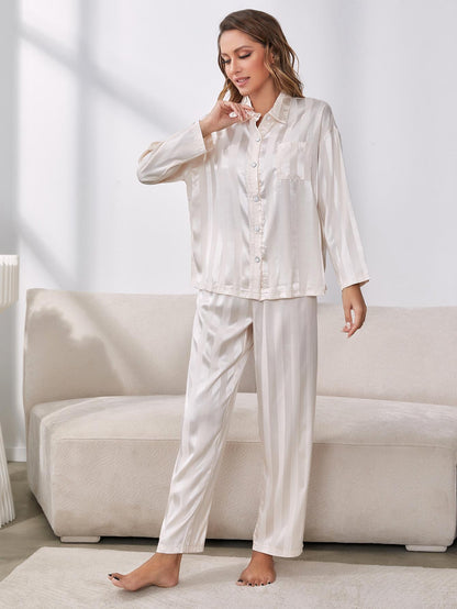Primrose | Striped Satin Pajama Set