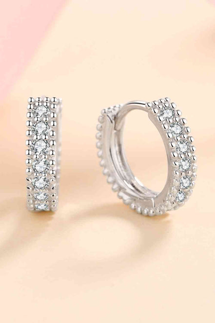 Elara | Moissanite Huggie Earrings - 101300244476714 - Jewellery - Ivory & White