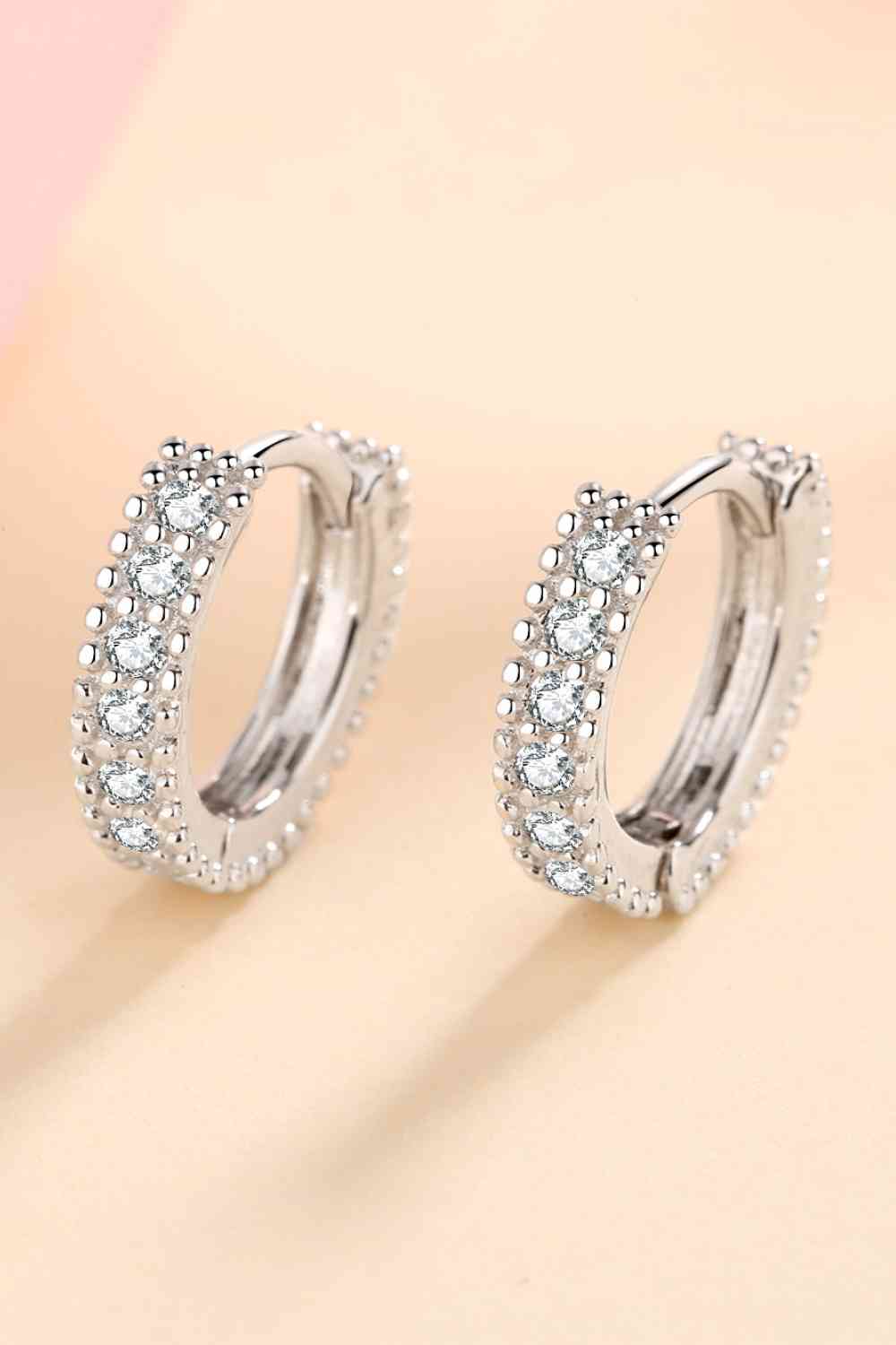 Elara | Moissanite Huggie Earrings - 101300244476714 - Jewellery - Ivory & White