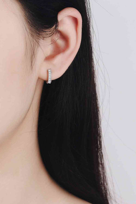 Elara | Moissanite Huggie Earrings - 101300244476714 - Jewellery - Ivory & White