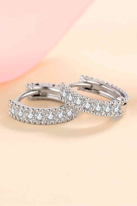Elara | Moissanite Huggie Earrings - 101300244476714 - Jewellery - Ivory & White
