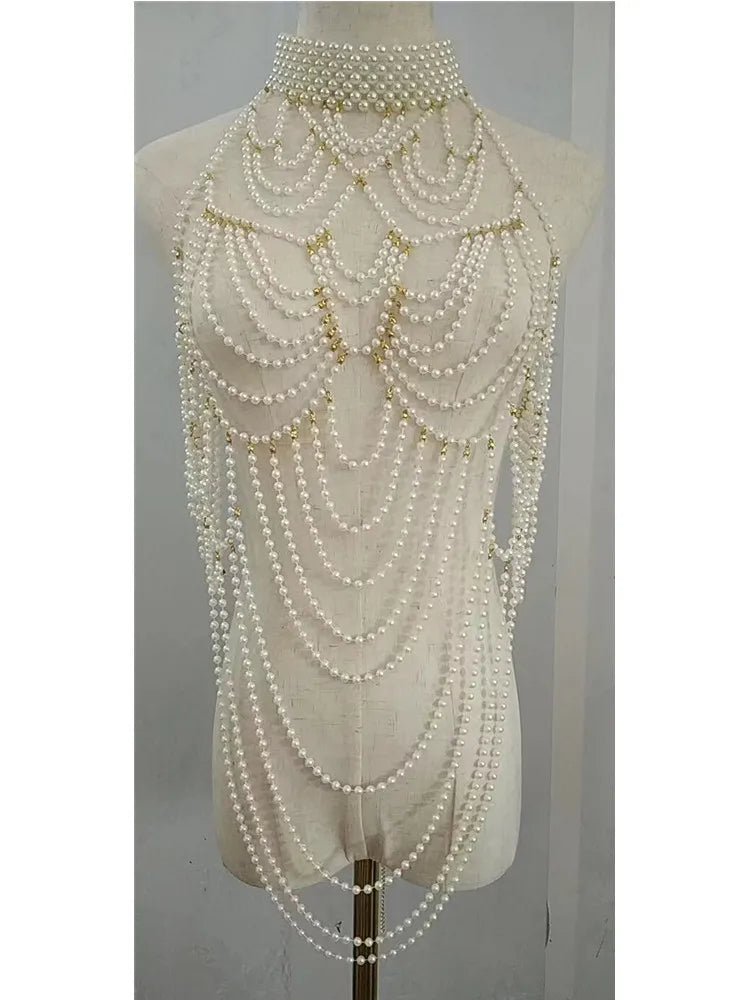Elara Pearl Body Chain - 200001033:361180white;200007763:201336100 - Bridal Accessories - Ivory & White