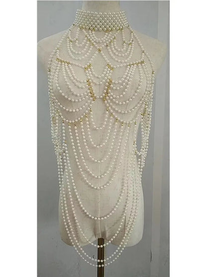 Elara Pearl Body Chain - 200001033:361180white;200007763:201336100 - Bridal Accessories - Ivory & White