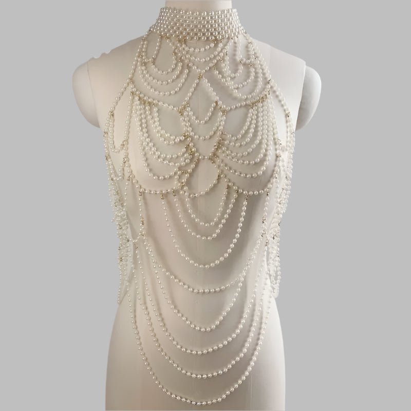 Elara Pearl Body Chain - 200001033:361180white;200007763:201336100 - Bridal Accessories - Ivory & White