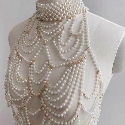 Elara Pearl Body Chain - 200001033:361180white;200007763:201336100 - Bridal Accessories - Ivory & White