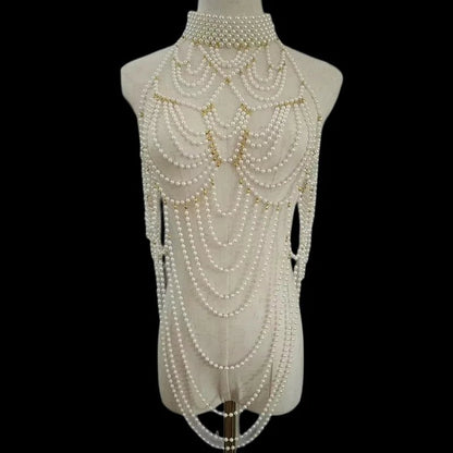 Elara Pearl Body Chain - 200001033:361180white;200007763:201336100 - Bridal Accessories - Ivory & White