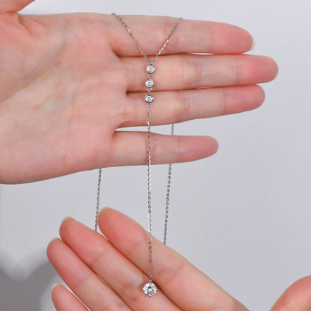 Elise | Moissanite Drop Pendant Necklace - 100500025751891 - Jewellery - Ivory & White