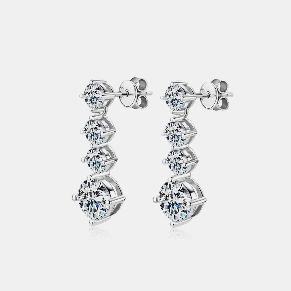 Eliza | 4ct Moissanite Drop Stud Earrings - 100500835341927 - Jewellery - Ivory & White