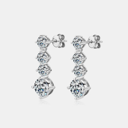 Eliza | 4ct Moissanite Drop Stud Earrings - 100500835341927 - Jewellery - Ivory & White