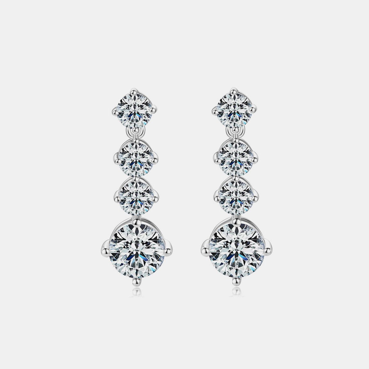 Eliza | 4ct Moissanite Drop Stud Earrings - 100500835341927 - Jewellery - Ivory & White