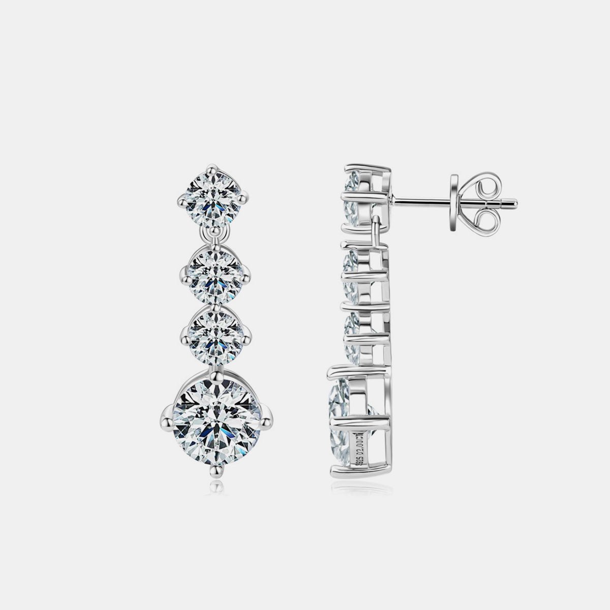 Eliza | 4ct Moissanite Drop Stud Earrings - 100500835341927 - Jewellery - Ivory & White