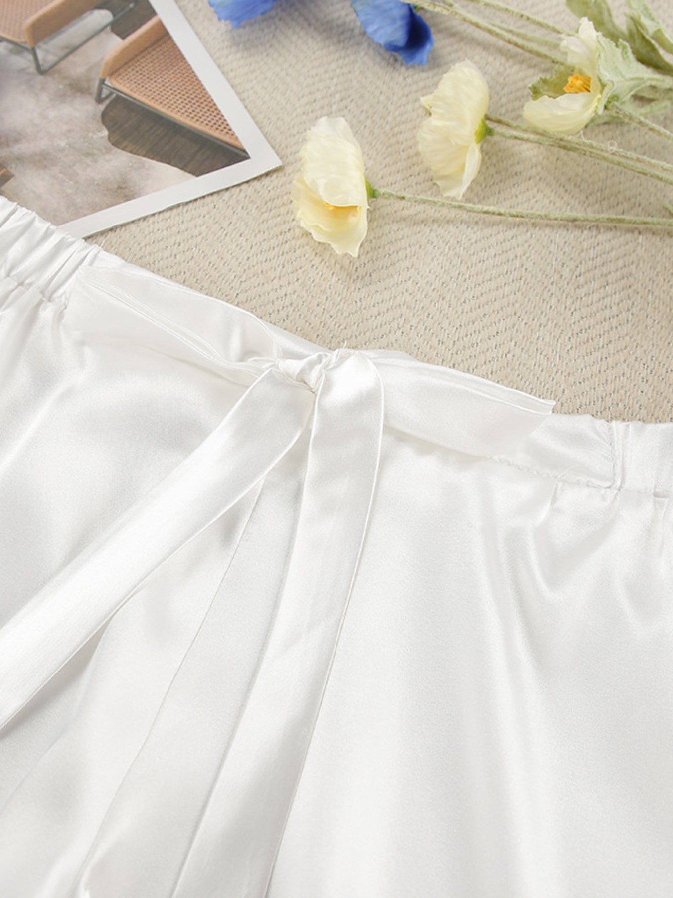 Eloise | Cami & Lace Trim Cardigan & Shorts Lounge Set - 100100092228883 - Bridal Party Robes - Ivory & White