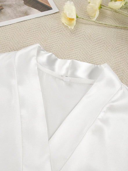 Eloise | Cami & Lace Trim Cardigan & Shorts Lounge Set - 100100092228883 - Bridal Party Robes - Ivory & White