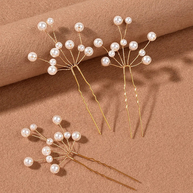 Felicity Gold Hair Pins - 200001033:361180Gold - Jewellery - Ivory & White