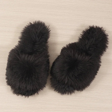 Frannie | Fur Slide Slippers - 14:771;200000124:201446563 - Bridal Accessories - Ivory & White