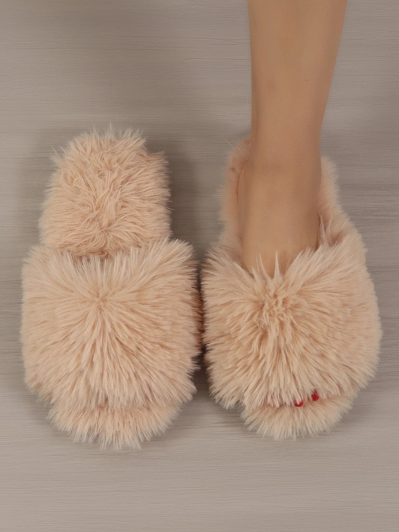 Frannie | Fur Slide Slippers - 14:771;200000124:201446563 - Bridal Accessories - Ivory & White
