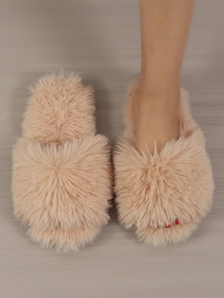 Frannie | Fur Slide Slippers - 14:771;200000124:201446563 - Bridal Accessories - Ivory & White
