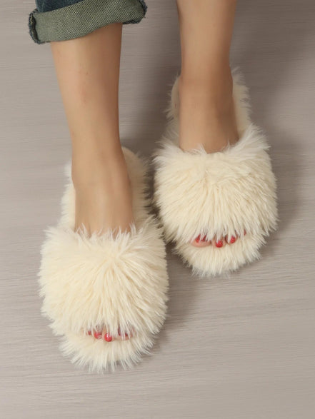 Frannie | Fur Slide Slippers - 14:771;200000124:201446563 - Bridal Accessories - Ivory & White