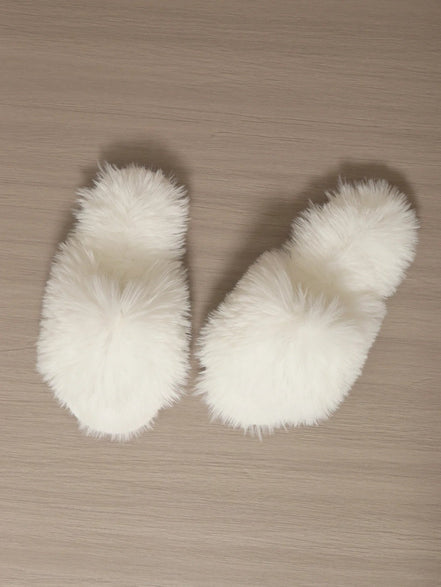 Frannie | Fur Slide Slippers - 14:771;200000124:201446563 - Bridal Accessories - Ivory & White