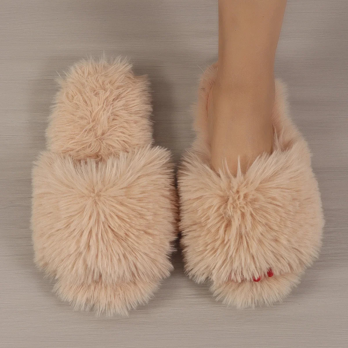 Frannie | Fur Slide Slippers - 14:200001438;200000124:201446563 - Bridal Accessories - Ivory & White