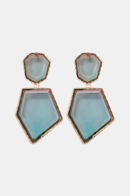 Freya | Geometric Drop Earrings - 101300290449025 - Jewellery - Ivory & White