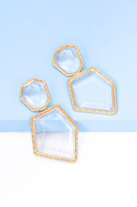Freya | Geometric Drop Earrings - 101300290446687 - Jewellery - Ivory & White