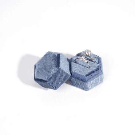 Gwendolyn Double Ring Box - 14:201504125Grey Blue - Bridal Accessories - Ivory & White