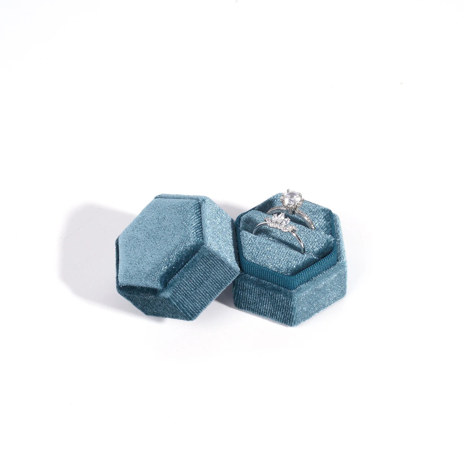 Gwendolyn Double Ring Box - 14:201504124Grey Green - Bridal Accessories - Ivory & White
