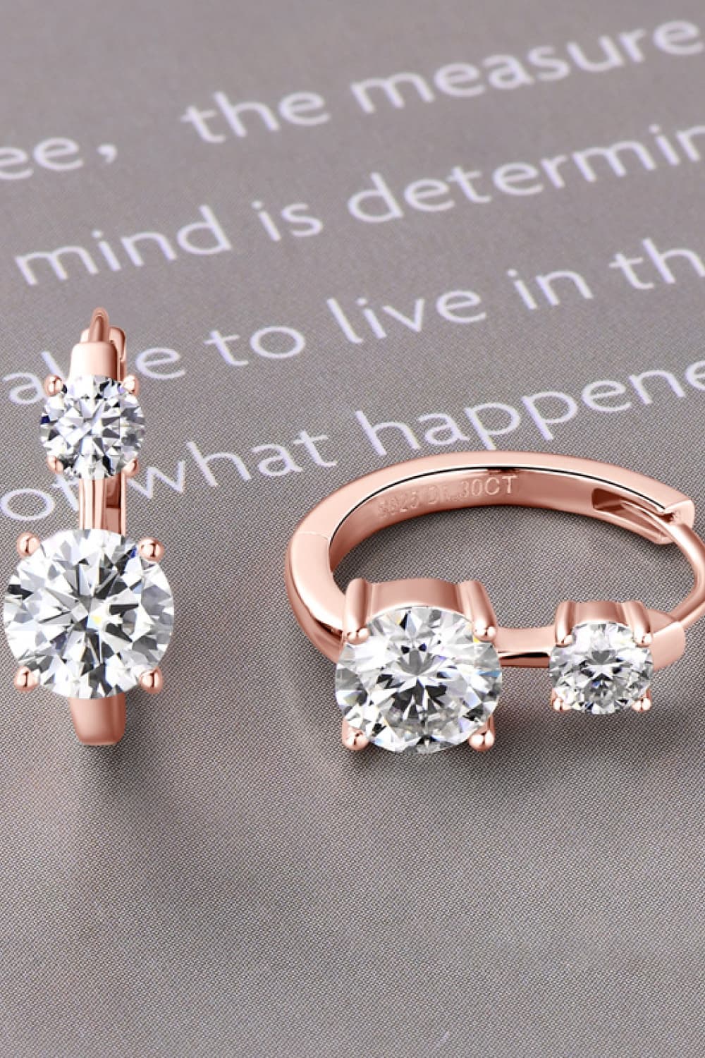 Hayley | Double Drop Moissanite Earrings - Rose Gold - 101300372220517 - Jewellery - Ivory & White
