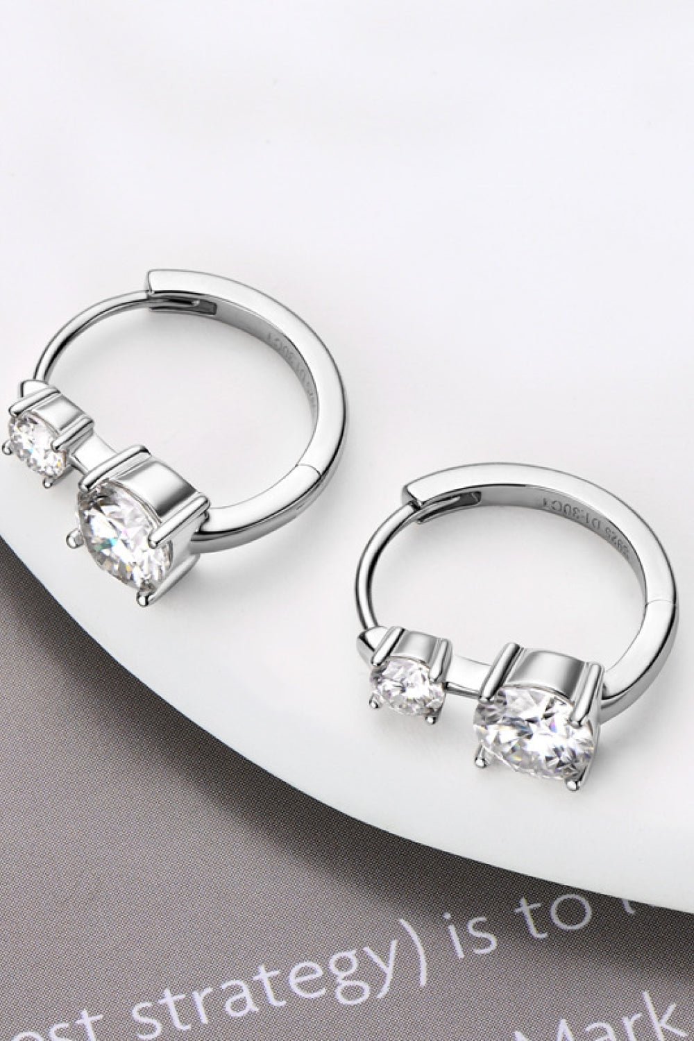 Hayley | Double Drop Moissanite Earrings - Silver - 101300372224605 - Jewellery - Ivory & White