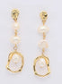 Hazel | Pearl Geometric Drop Stud Earrings - 200001034:36118101 - Jewellery - Ivory & White