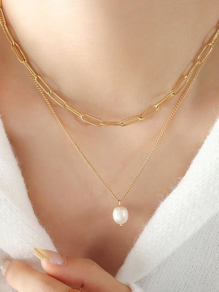 Imogen | Pearl Link Necklace - 100500337421713 - Jewellery - Ivory & White
