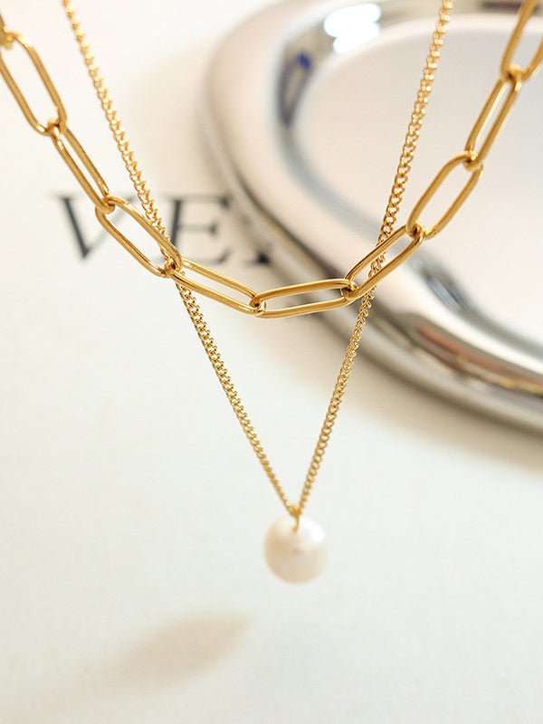 Imogen | Pearl Link Necklace - 100500337421713 - Jewellery - Ivory & White