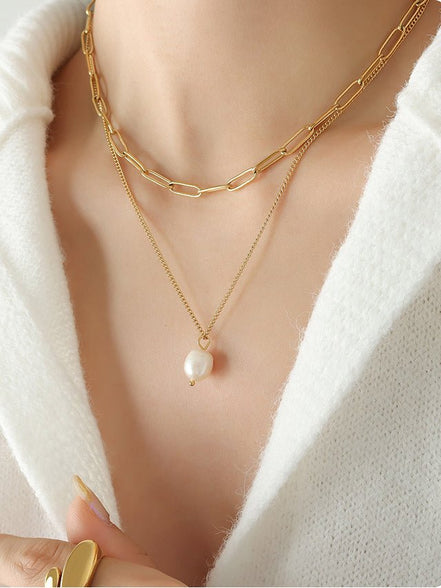 Imogen | Pearl Link Necklace - 100500337421713 - Jewellery - Ivory & White