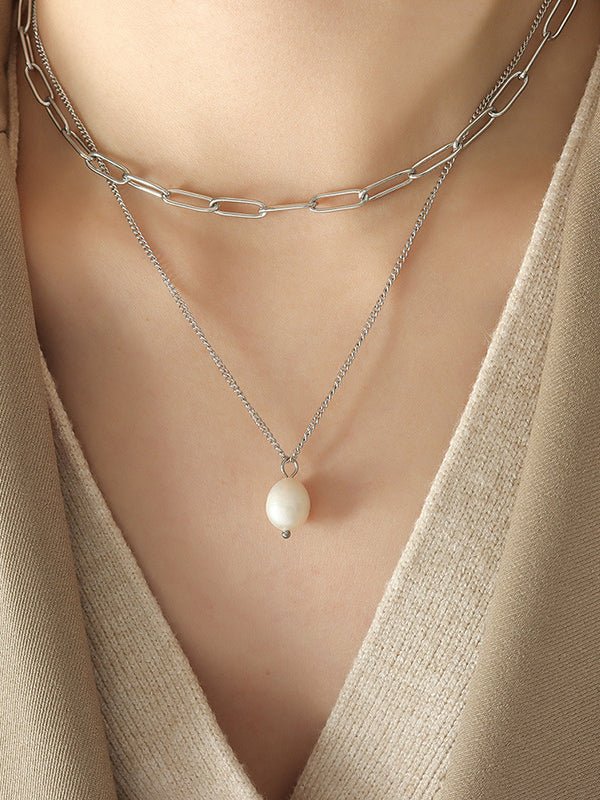 Imogen | Pearl Link Necklace - 100500337422799 - Jewellery - Ivory & White