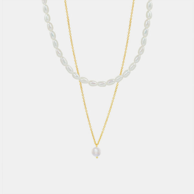 Isabella | Pearl and Gold Chain Necklace - 100500666641168 - Jewellery - Ivory & White