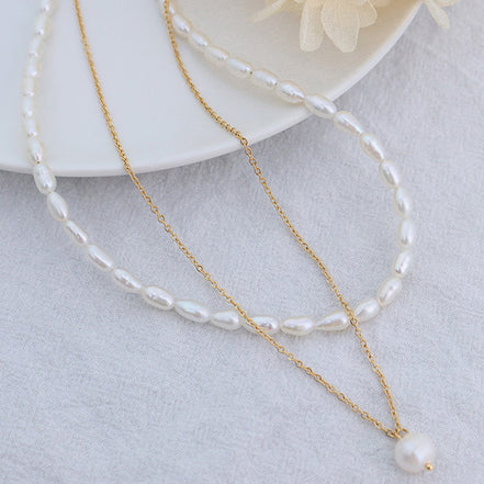 Isabella | Pearl and Gold Chain Necklace - 100500666641168 - Jewellery - Ivory & White