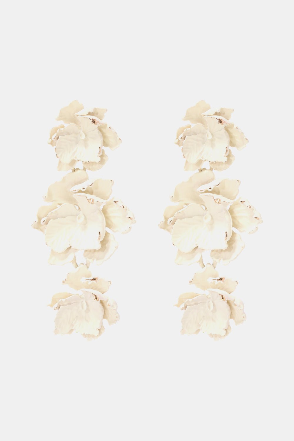 Lillia | 3 - Tier Floral Drop Stud Earrings - 101300532965439 - Jewellery - Ivory & White