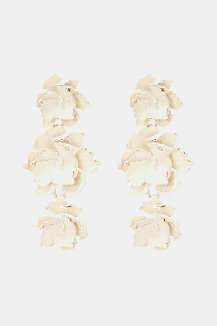Lillia | 3 - Tier Floral Drop Stud Earrings - 101300532965439 - Jewellery - Ivory & White