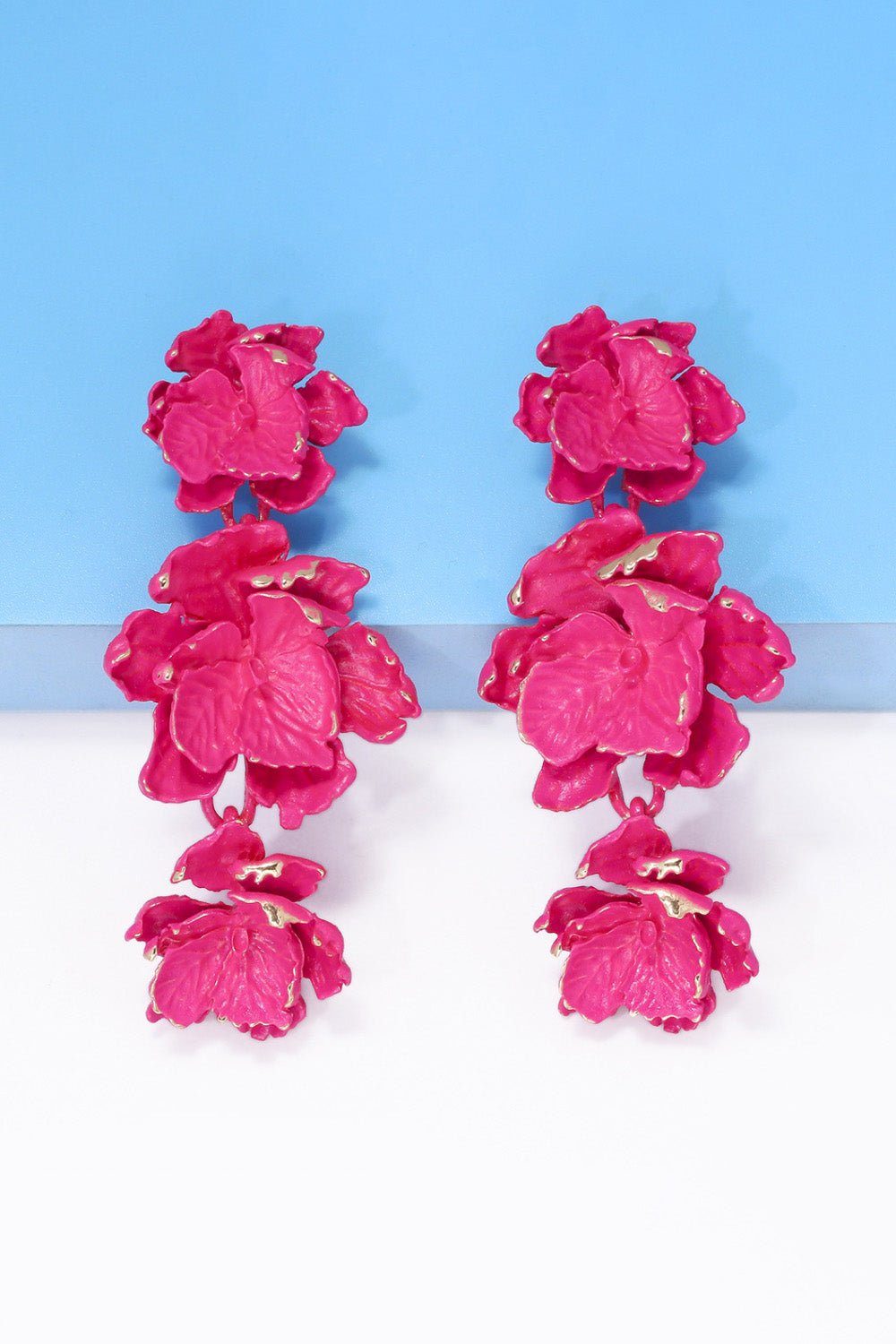 Lillia | 3 - Tier Floral Drop Stud Earrings - 101300532965439 - Jewellery - Ivory & White