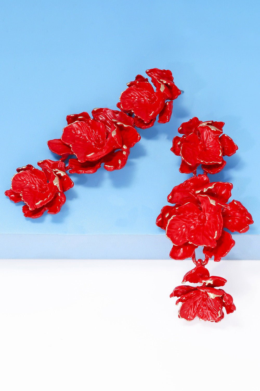 Lillia | 3 - Tier Floral Drop Stud Earrings - 101300532963561 - Jewellery - Ivory & White