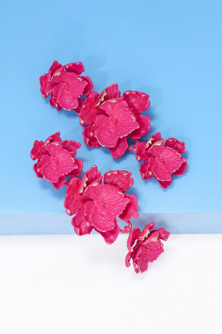 Lillia | 3 - Tier Floral Drop Stud Earrings - 101300532965439 - Jewellery - Ivory & White