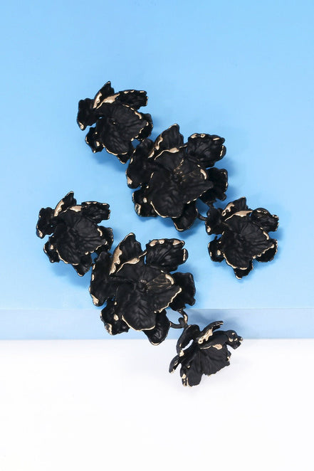 Lillia | 3 - Tier Floral Drop Stud Earrings - 101300532961807 - Jewellery - Ivory & White