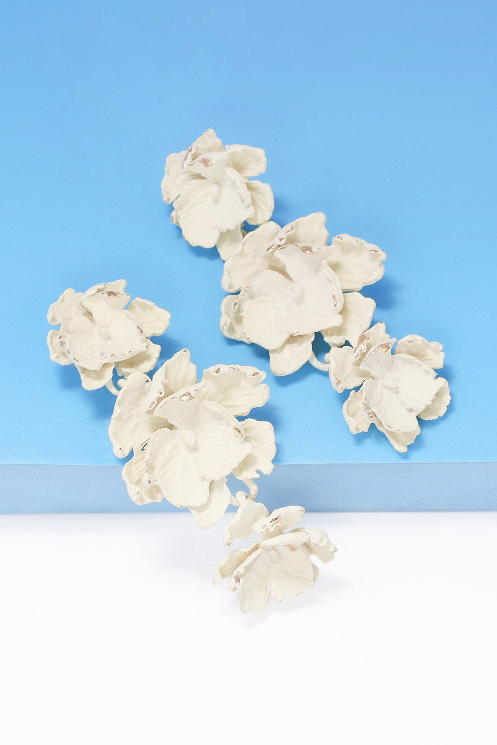 Lillia | 3 - Tier Floral Drop Stud Earrings - 101300532960100 - Jewellery - Ivory & White