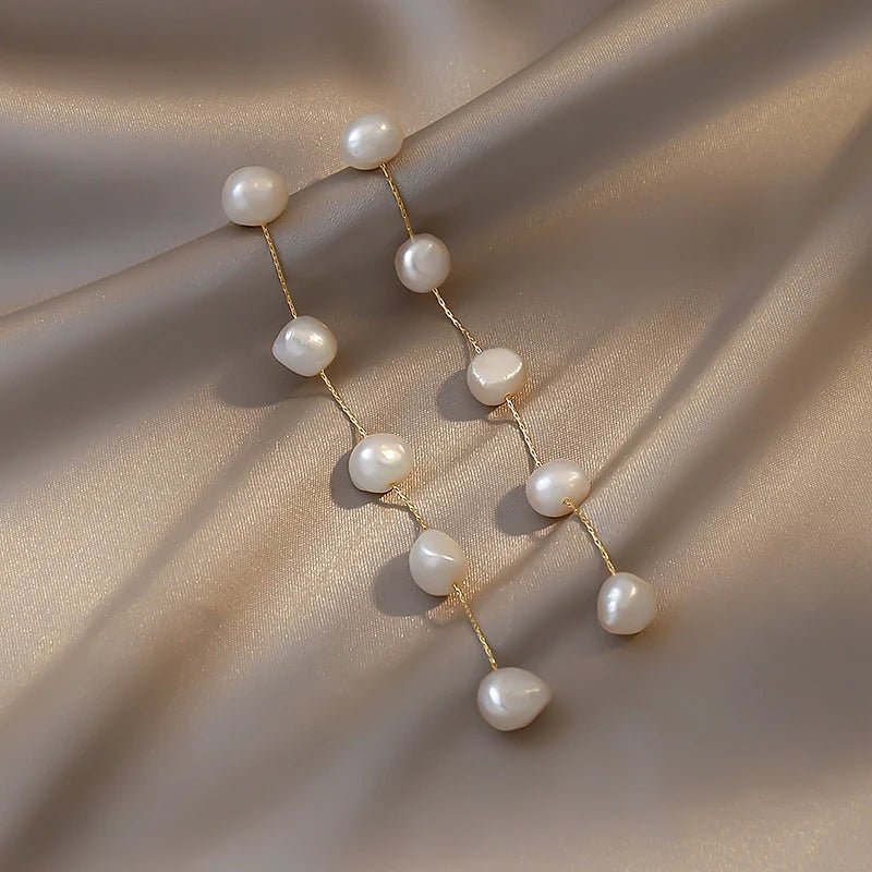 Lois | Pearl Dangle Stud Earrings - 200001034:361181 - Jewellery - Ivory & White