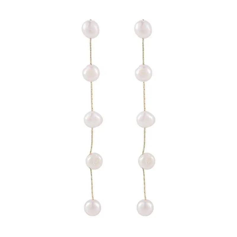 Lois | Pearl Dangle Stud Earrings - 200001034:361181 - Jewellery - Ivory & White