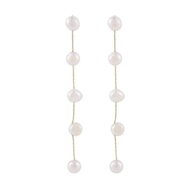 Lois | Pearl Dangle Stud Earrings - 200001034:361181 - Jewellery - Ivory & White