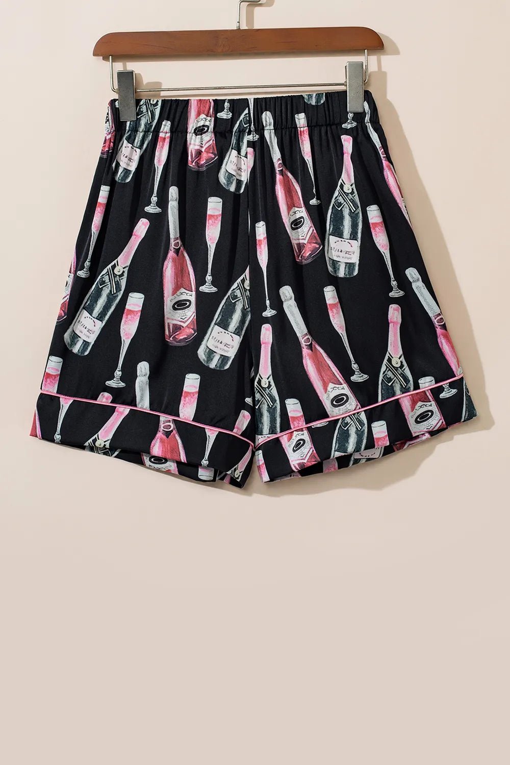 Margaux | Champagne Print Short Sleeve Top and Shorts Set - 100100880760354 - Bridal Party Robes - Ivory & White