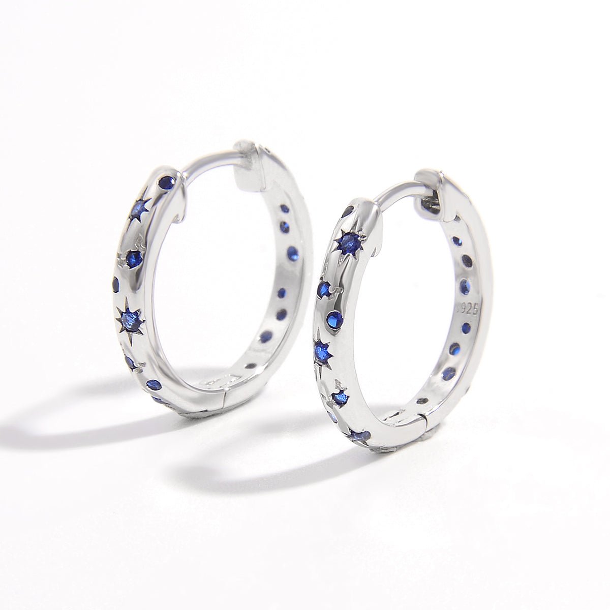 Marina | Blue Zircon Hoop Earrings - 100500371491294 - Jewellery - Ivory & White
