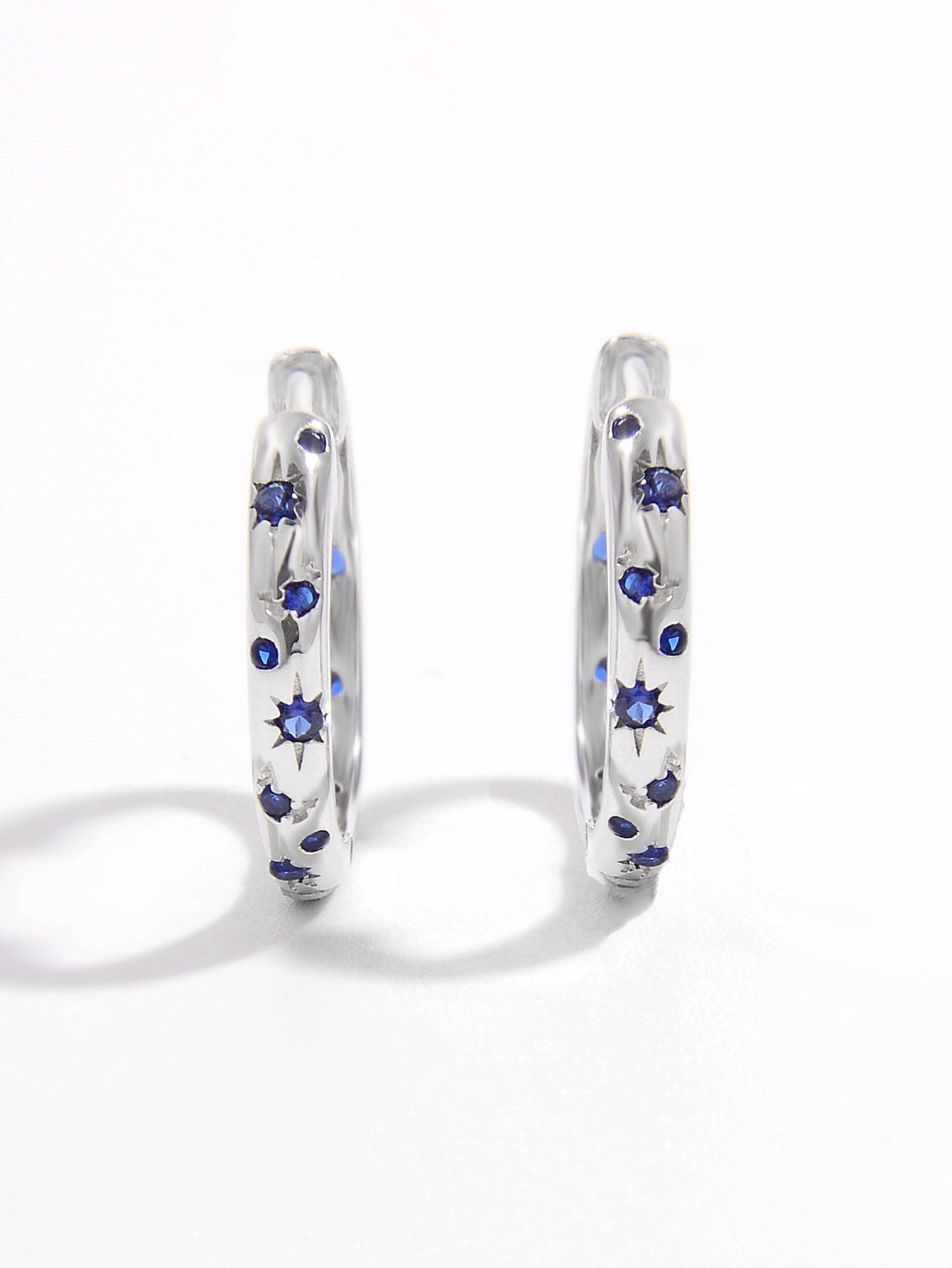 Marina | Blue Zircon Hoop Earrings - 100500371491294 - Jewellery - Ivory & White